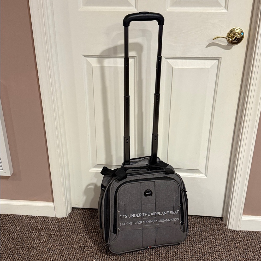 Delsey Paris Depart 2.0 Gray Under-Seat Travel Bag with Multiple Pockets, Wheels - Picture 2 of 16